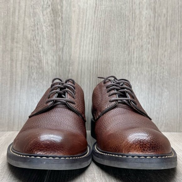 1901 Dress Shoes Mens Size 8.5M Lace Up Oxford Pebbled Leather Brown main image 9